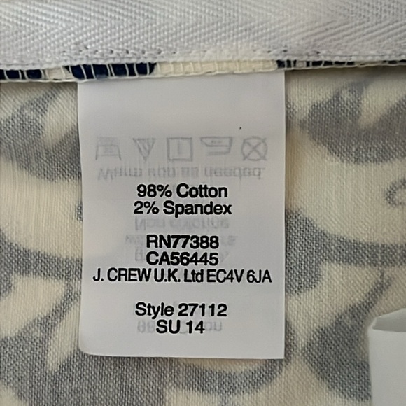 J.Crew Factory Seahorse Critter Stretch Cotton Preppy Miniskirt Navy Blue White - Picture 9 of 9